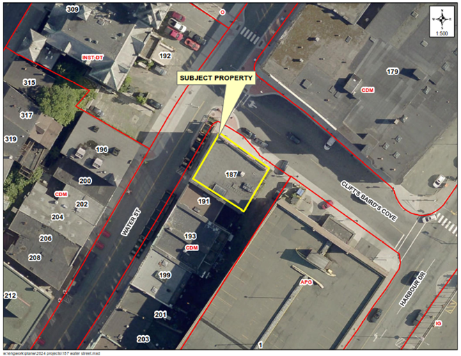 Map of a property with a yellow border around it