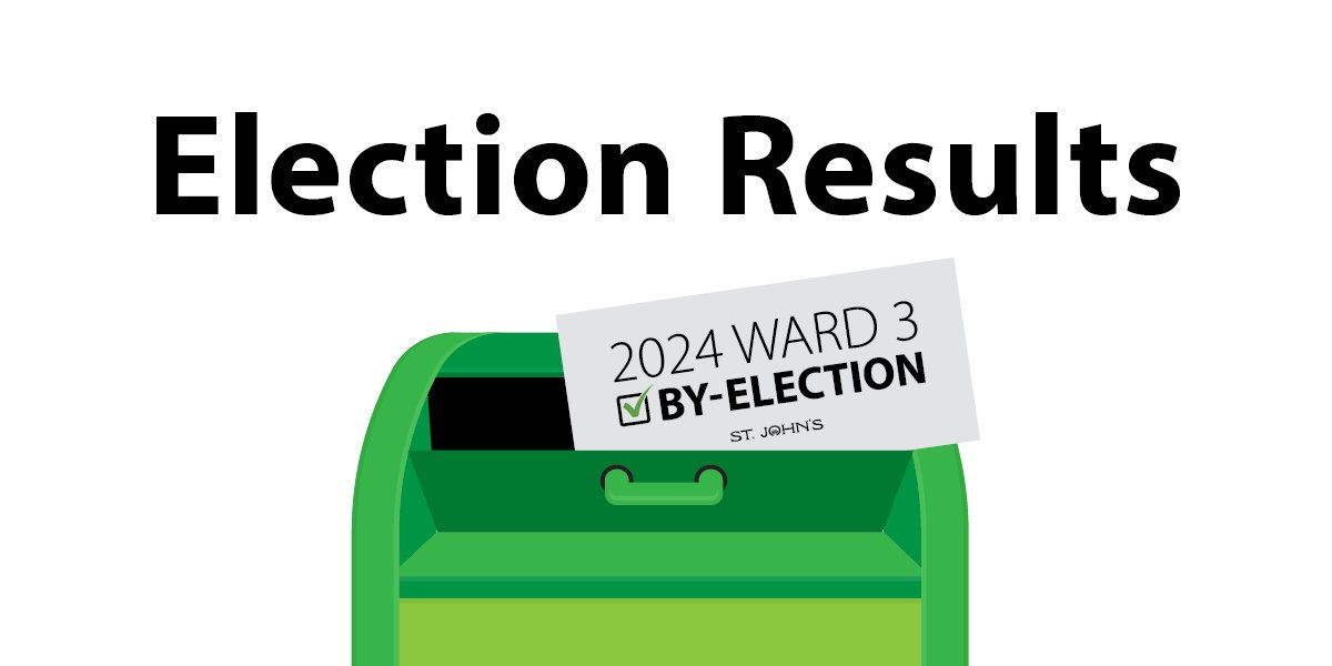 an envelope with the text "2024 Ward 3 By-Election" being placed in a green mailbox.