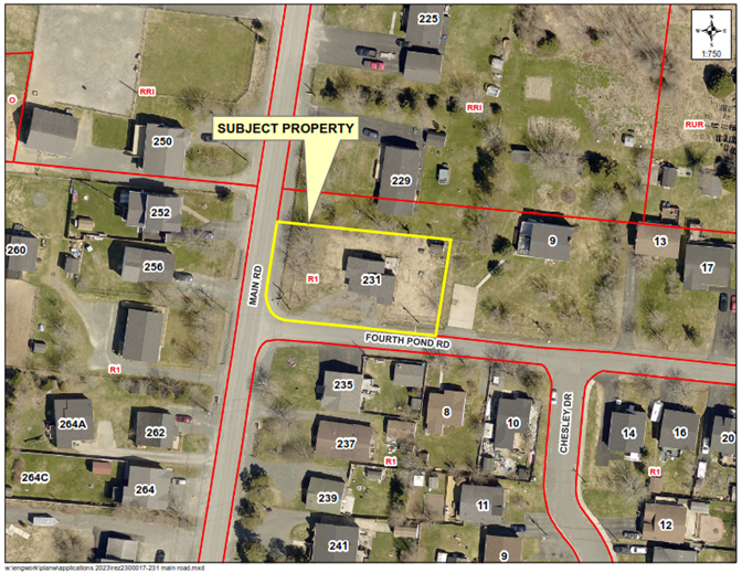 a property outlined on a map to show the location on the street 