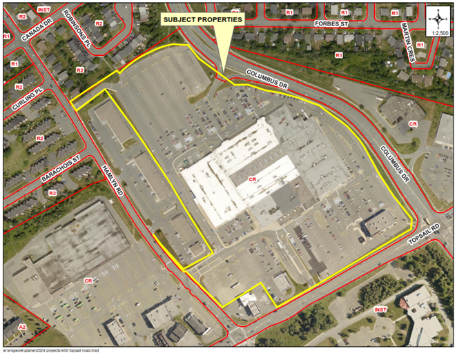 Map of a property with a yellow border around it