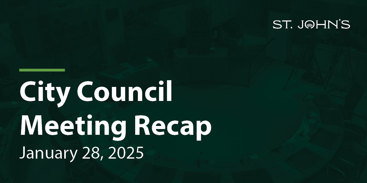 a dark green background with white text that says City Council Meeting Recap - January 28