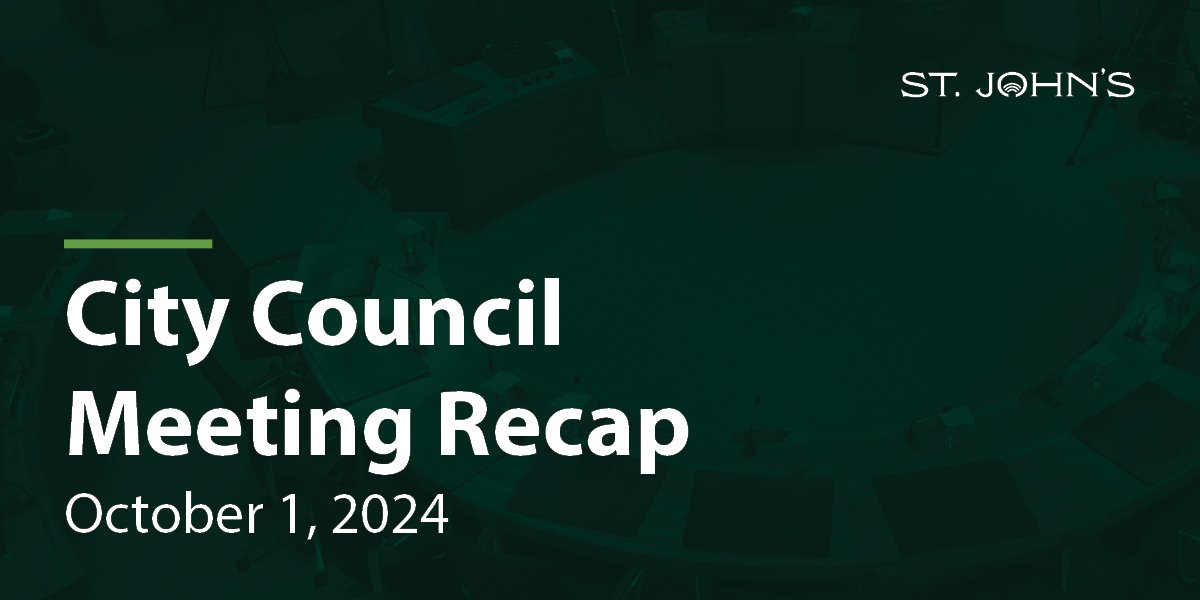 a dark green background with white text that says City Council Meeting Recap - October 1