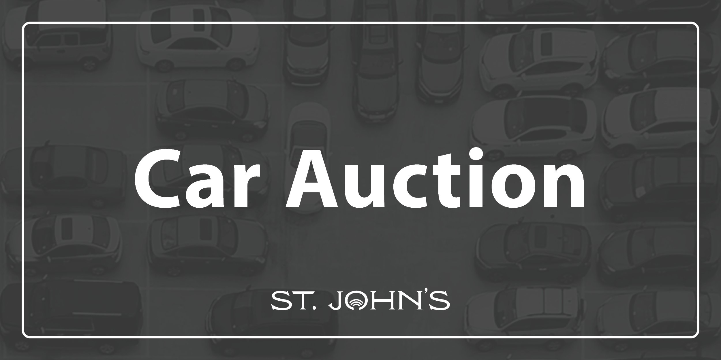 text "car auction" on a grey background