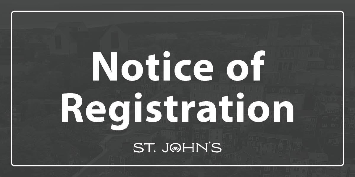 Grey background with text that says Notice of Registration