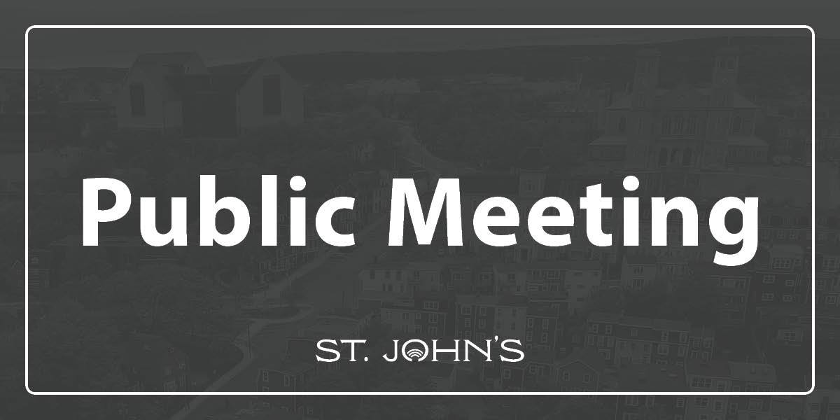 text Public Meeting on a dark grey background 