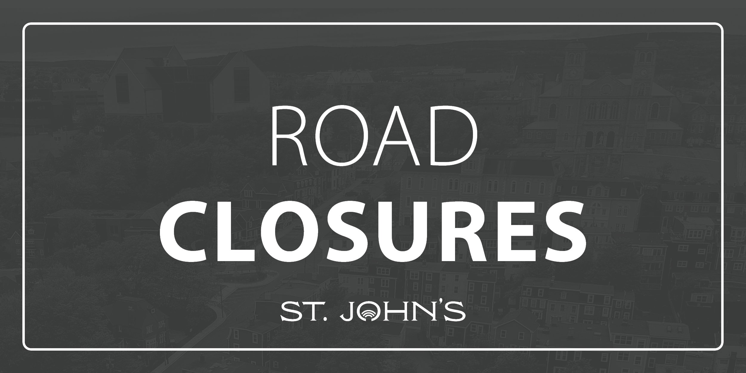text "road closures" on a grey background 