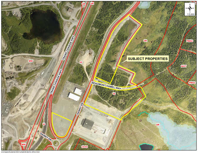 Map of a property with a yellow border around it