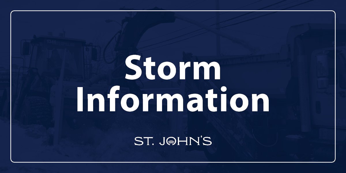 Blue graphic with text that says "Storm Information"