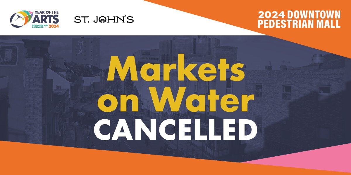 Graphic that says "Markets on Water Cancelled"