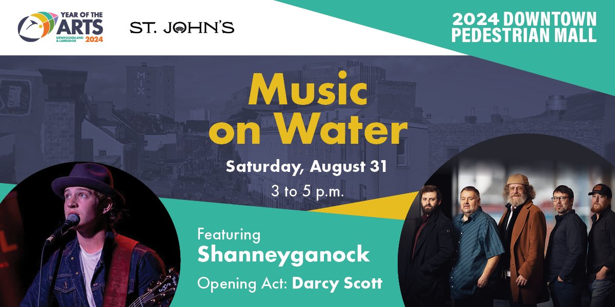 Image of Shanneyganock in the bottom right corner. An image of Darcy Scott in the bottom left corner. Text says 