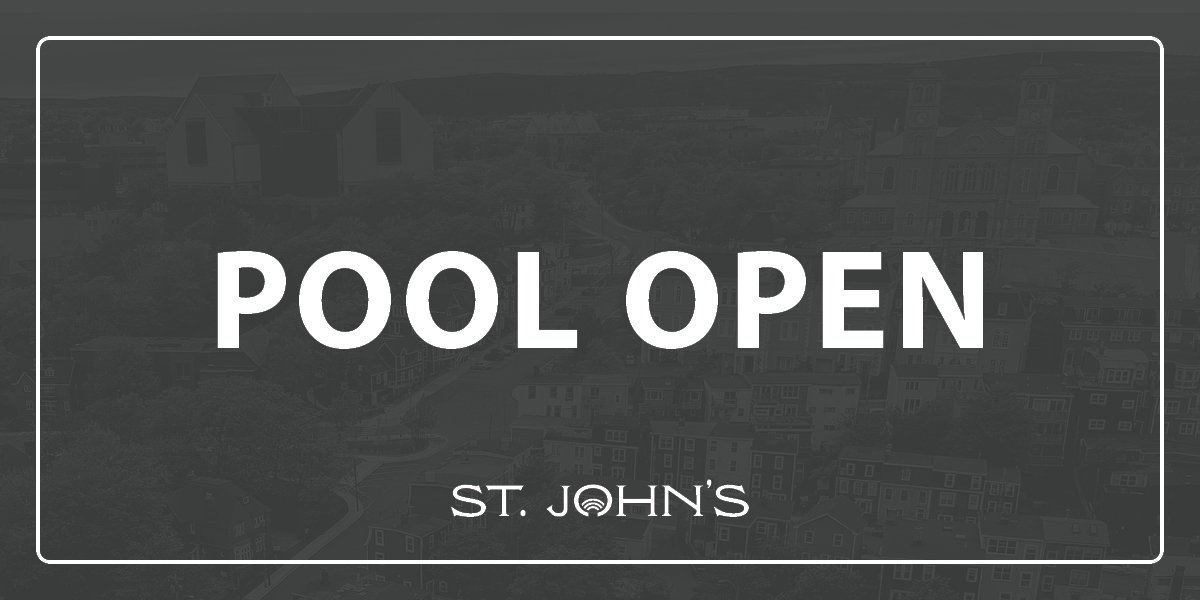 grey background with white text that says Pool Open. 