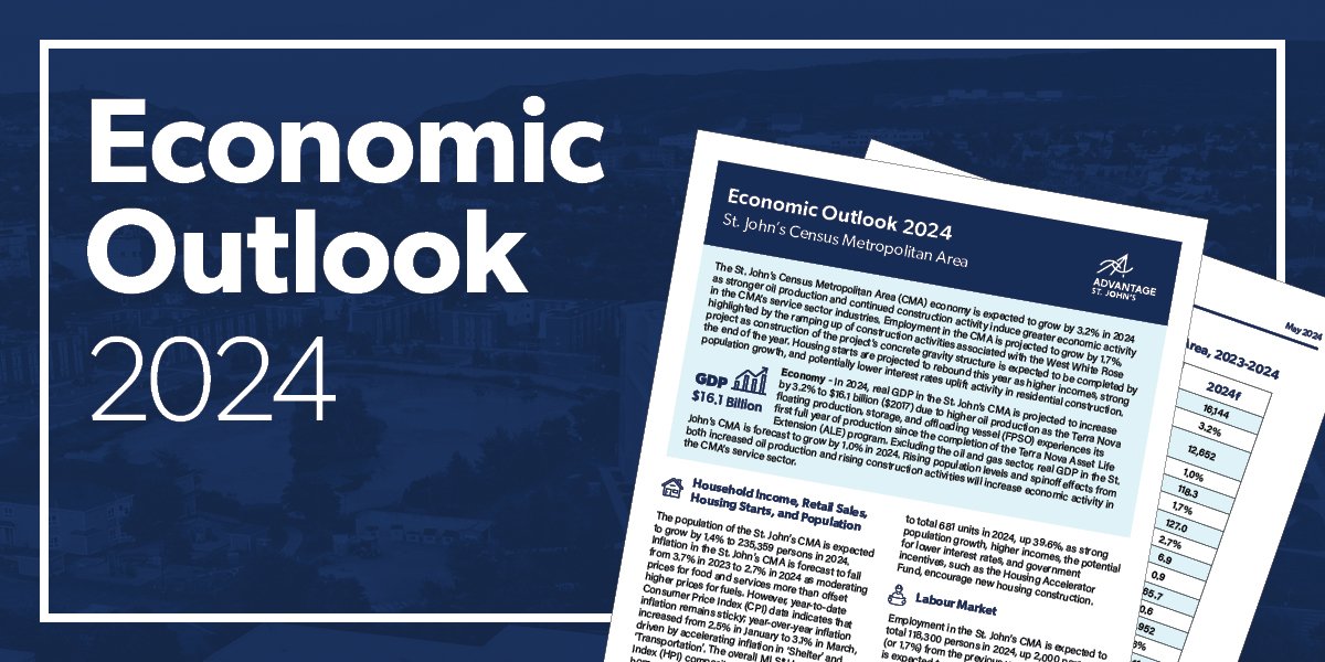 Blue graphic that says "Economic Outlook 2024"