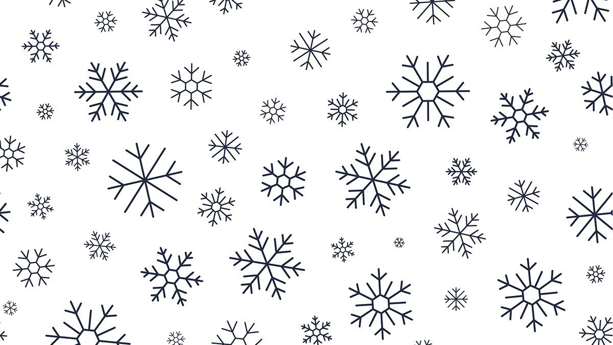 Blue snowflakes on a white background.