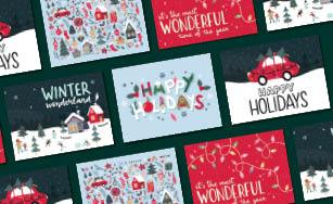 different designs of the REAL Holiday Cards available for purchase. 