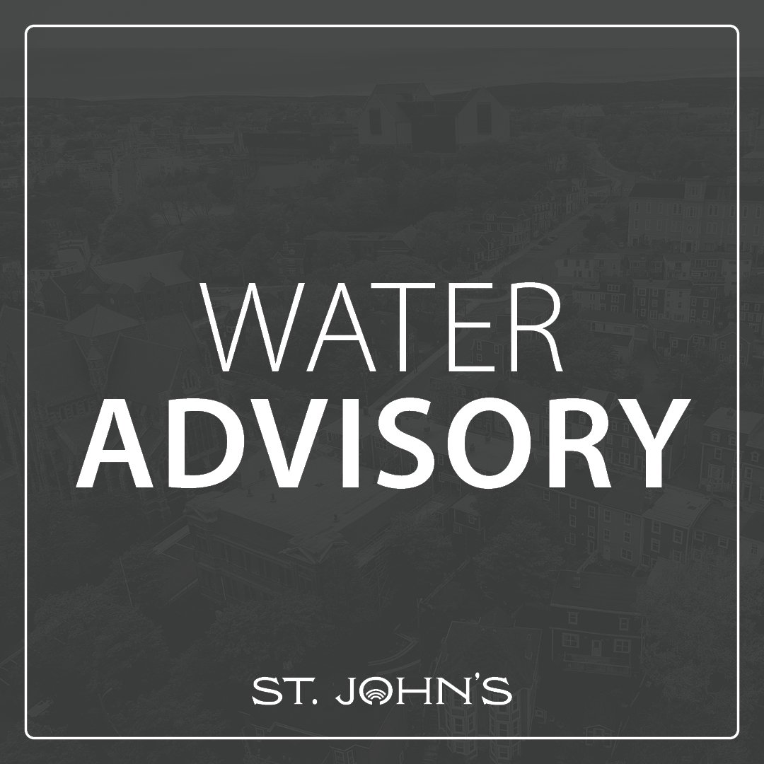 grey background with white text that says Water Advisory