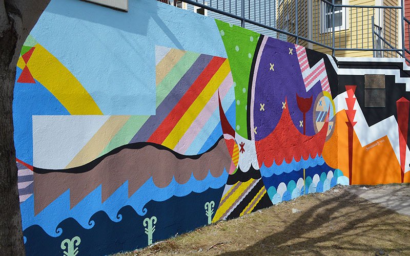Mural painted at Queen's road near Rawlins Cross